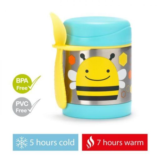 SKIP HOP Zoo Hőtartó ételtermosz kanállal / villával Méhecske 325ml, 3+ + AQUAINT 500 ml