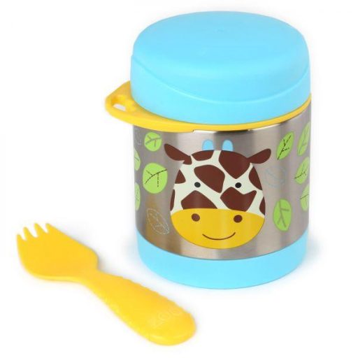 SKIP HOP Zoo Hőtartó ételtermosz kanállal / villával Zsiráf 325ml, 3+ + AQUAINT 500 ml