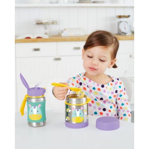 SKIP HOP Zoo Hőtartó ételtermosz kanállal / villával Unikornis 325ml, 3+ + AQUAINT 500 ml