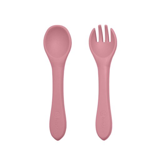 PETITE&MARS Szilikon 2 részes étkészlet TAKE&MATCH  tál + evőeszközök Dusty Rose 6hó+