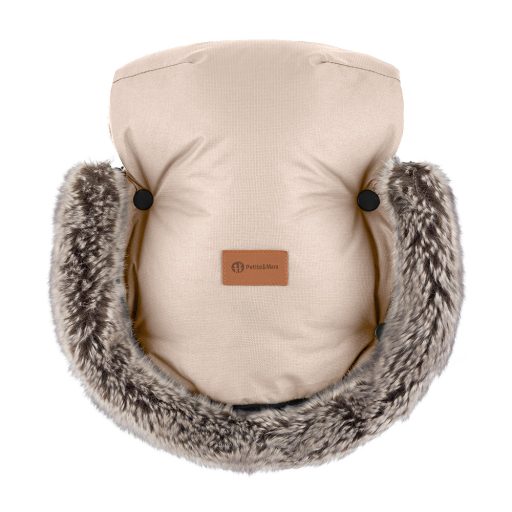 PETITE&MARS Téli szett Arctic 4in1 bundazsák + kézmelegítő kesztyű babakocsira Furry Rose Petal