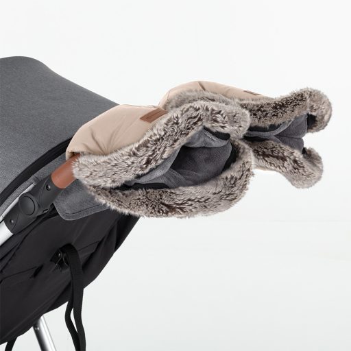 PETITE&MARS Téli szett Arctic 4in1 bundazsák + kézmelegítő kesztyű babakocsira Furry Rose Petal