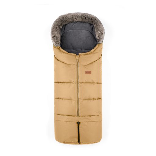 PETITE&MARS Téli szett Arctic 4in1 bundazsák + kézmelegítő kesztyű babakocsira Furry Elegant Caramel