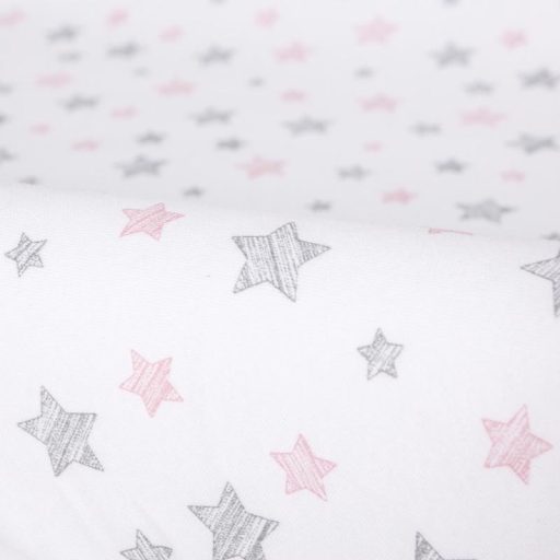 CEBA Pelenkázó alátét huzat 50x70-80 cm 2 db Candy Pink+Pink Stars
