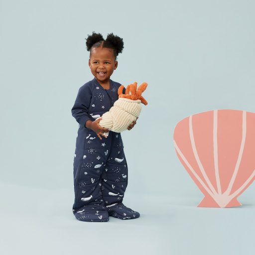 ERGOPOUCH Alvózsák és kezeslábas 2 az 1-ben organikus pamut Suit Whale 8-24 hónap, 8-14 kg, 2,5 tog