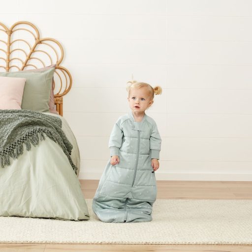 ERGOPOUCH Alvózsák és kezeslábas 2 az 1-ben organikus pamut Suit Sage 8-24 hónap, 8-14 kg, 2,5 tog